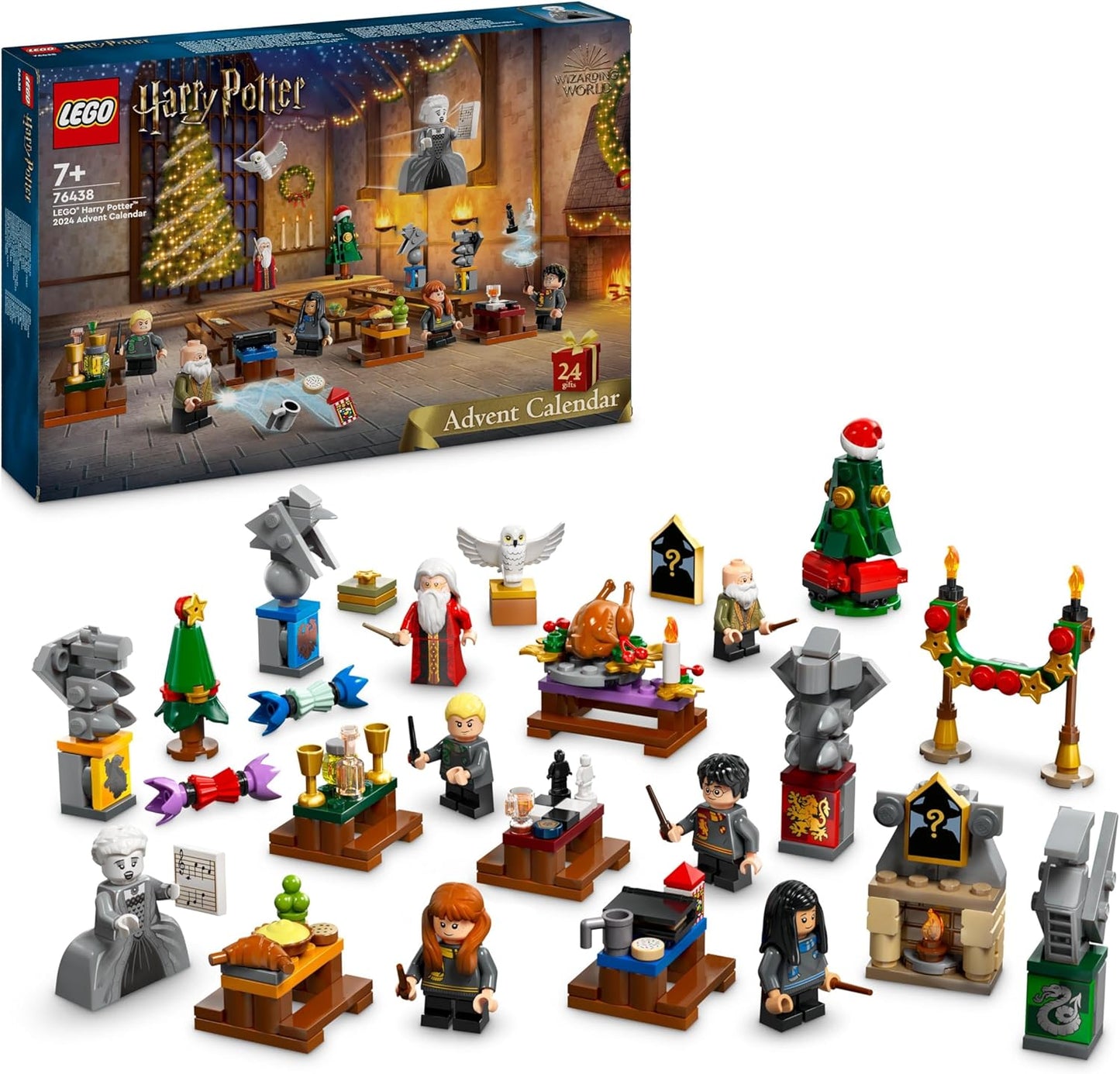 LEGO Harry Potter Adventskalender 2024 – Weihnachtskalender für Kinder mit 7 Minifiguren & 16 Hogwarts-Spielzeugen*