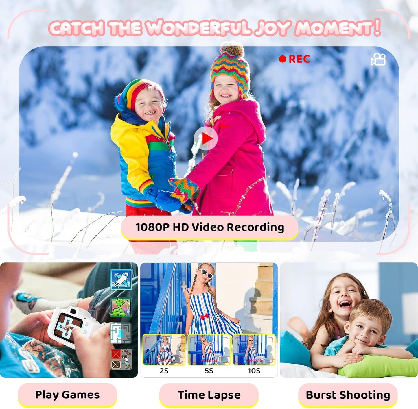 Kinder Kamera mit 1080P HD mit vielen Funktionen*