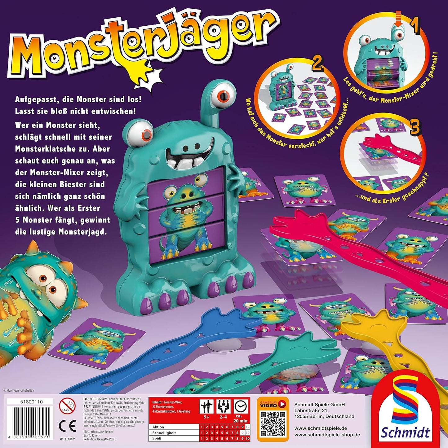 Reaktionsspiel Monsterjagd mit Monsterklatschen*