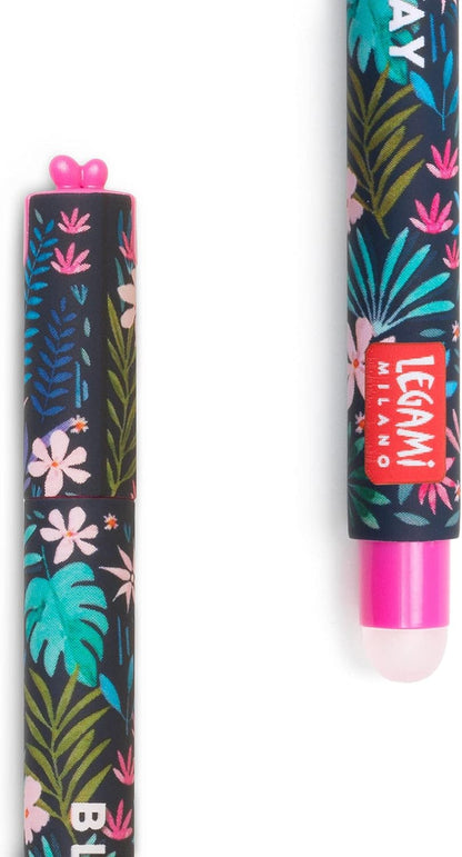 Legami - löschbarer Gelschreiber, Ø 0,8 cm, Flora-Thema, wärmeempfindliche, Kugel am Ende zum Entfernen der Tinte, Ø Spitze 0,7 mm*